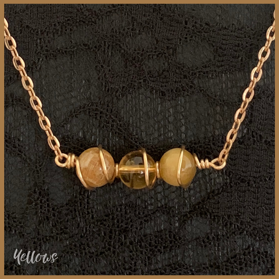 Thumbnail: Wire Wrapped Tri-Beaded Necklace