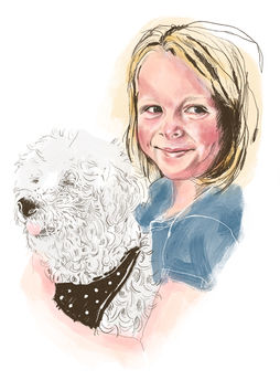 portrett tegning animal dog trondheim portrettegning illustrasjon llustratør Trondheim illustrator trondheim digital drawing