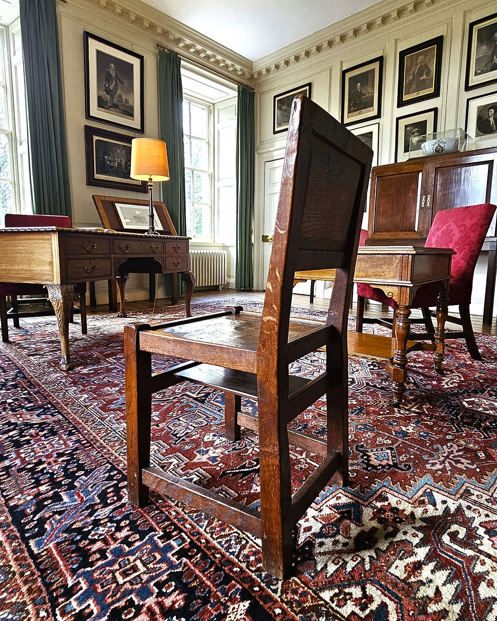 Thumbnail: Very Rare 1930s Robert 'Mouseman' Thompson Chapel Chair with Carved Oak Tree