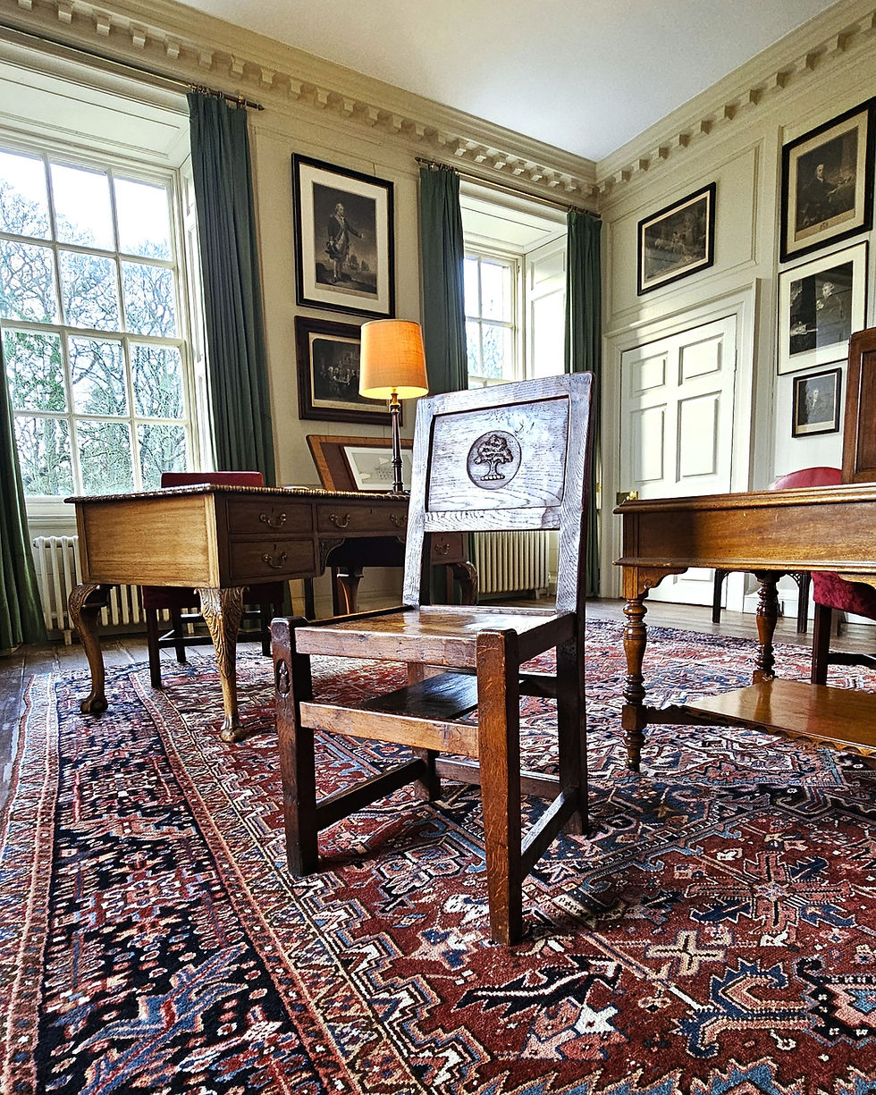 Thumbnail: Very Rare 1930s Robert 'Mouseman' Thompson Chapel Chair with Carved Oak Tree