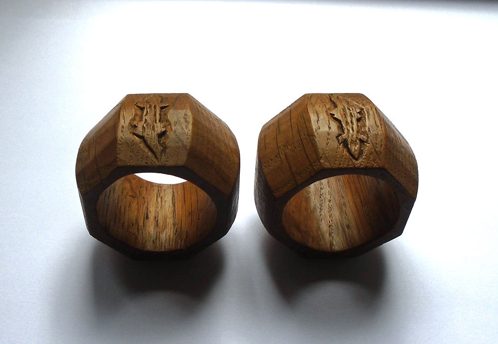 Mouseman Interest. Derek 'Lizardman' Slater Napkin Rings