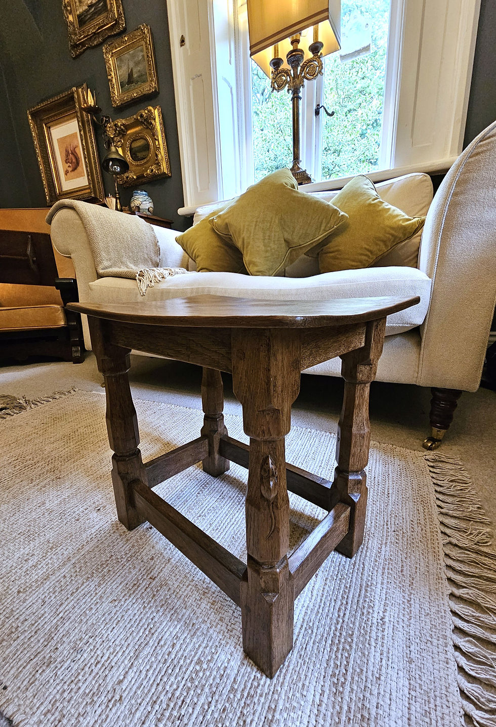 Robert 'Mouseman' Thompson Vintage Dished Top Stool