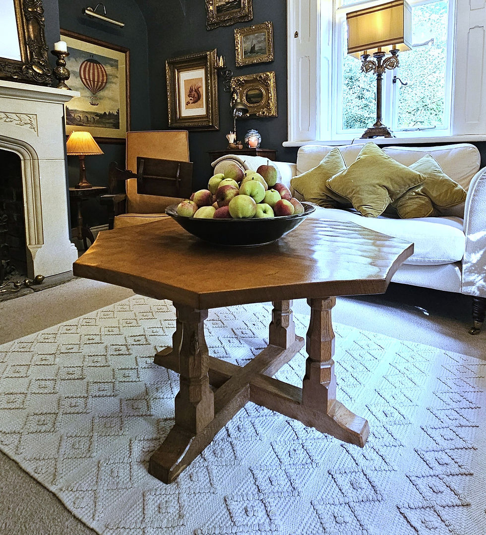 Thumbnail: Robert 'Mouseman' Thompson Large Octagonal Coffee Table