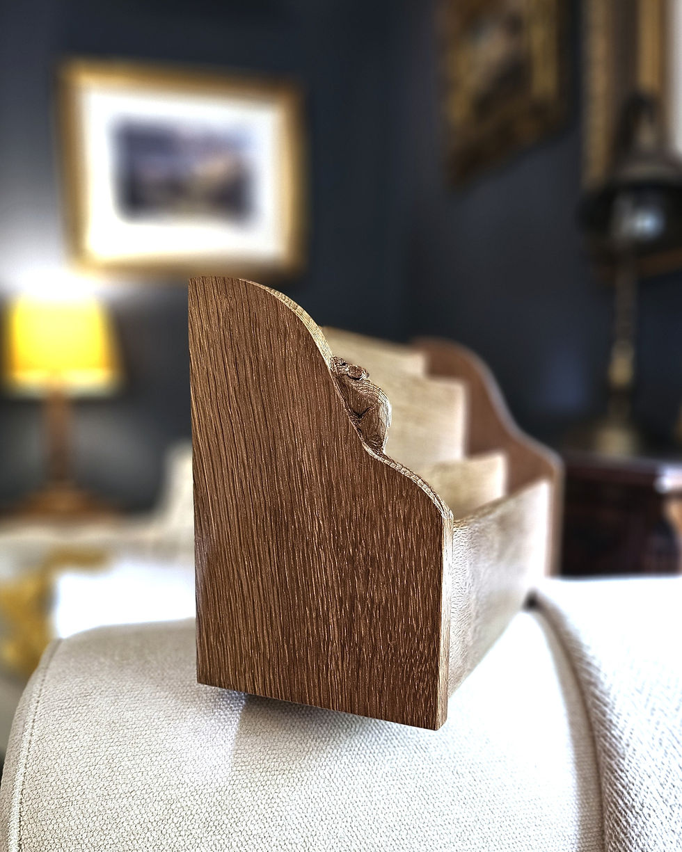 Thumbnail: Vintage Robert 'Mouseman' Thompson Hand Carved Oak Letter Rack.