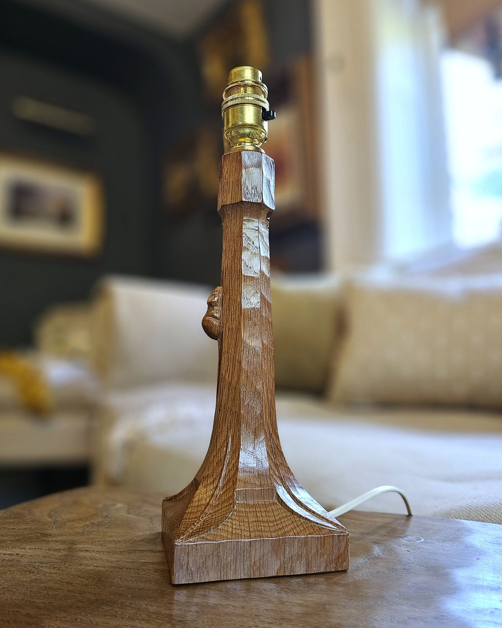 Thumbnail: Superb Robert 'Mouseman' Thompson Table / Desk Lamp. Circa 1960.