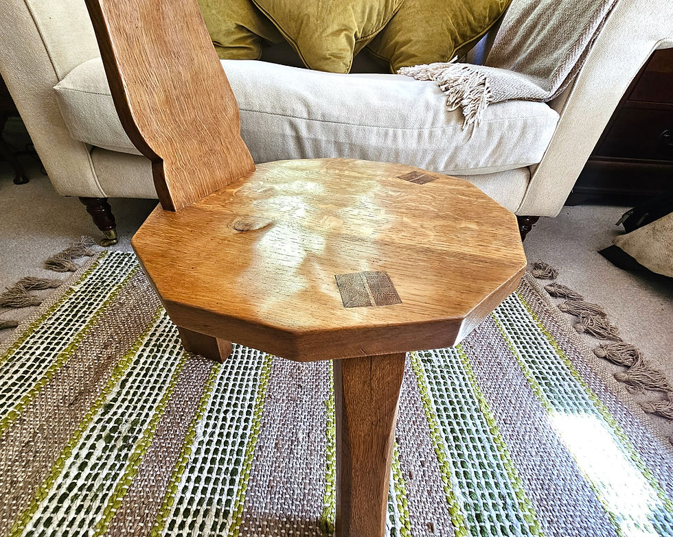 Thumbnail: Mouseman Interest. Thomas 'Gnomeman' Whittaker St Patrick Spinning Stool / Chair