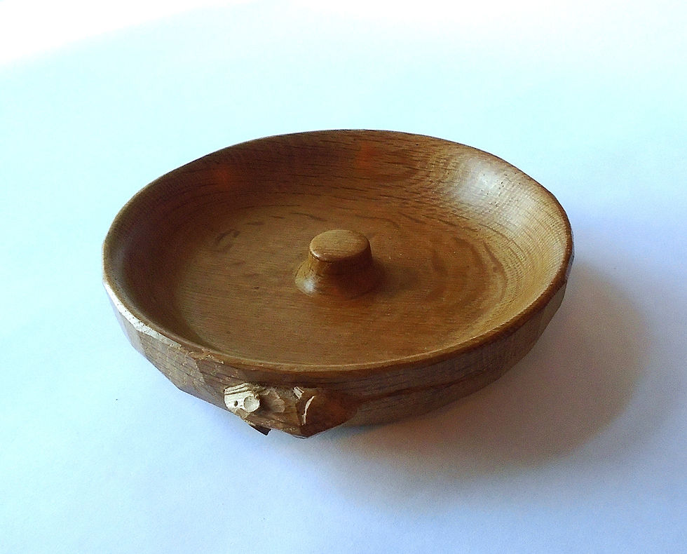 Rare Vintage 1960s / 70s Robert 'Mouseman' Thompson Hand Carved Oak Pipe Bowl