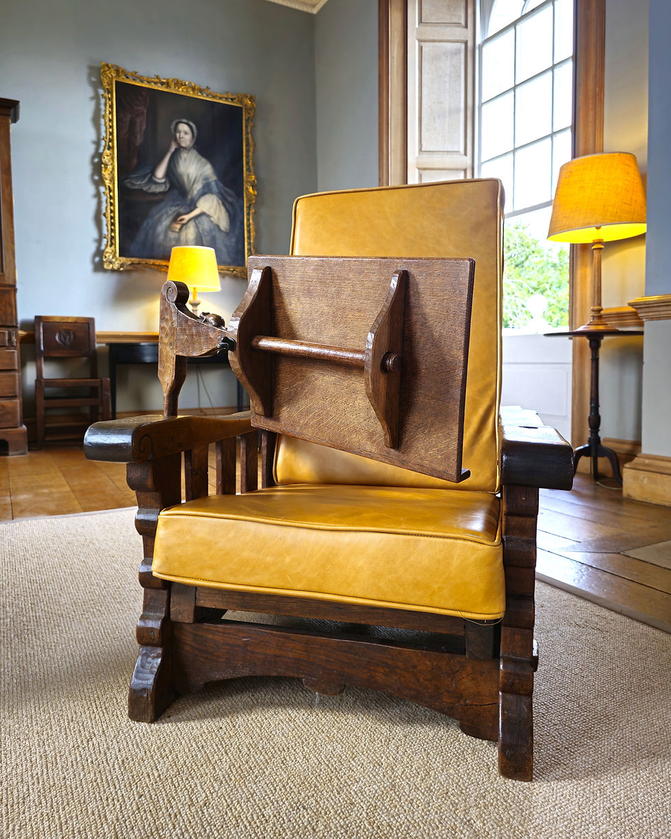 Thumbnail: Rare 1930s Robert 'Mouseman' Thompson Reading Chair. Mouse with Front Paws.