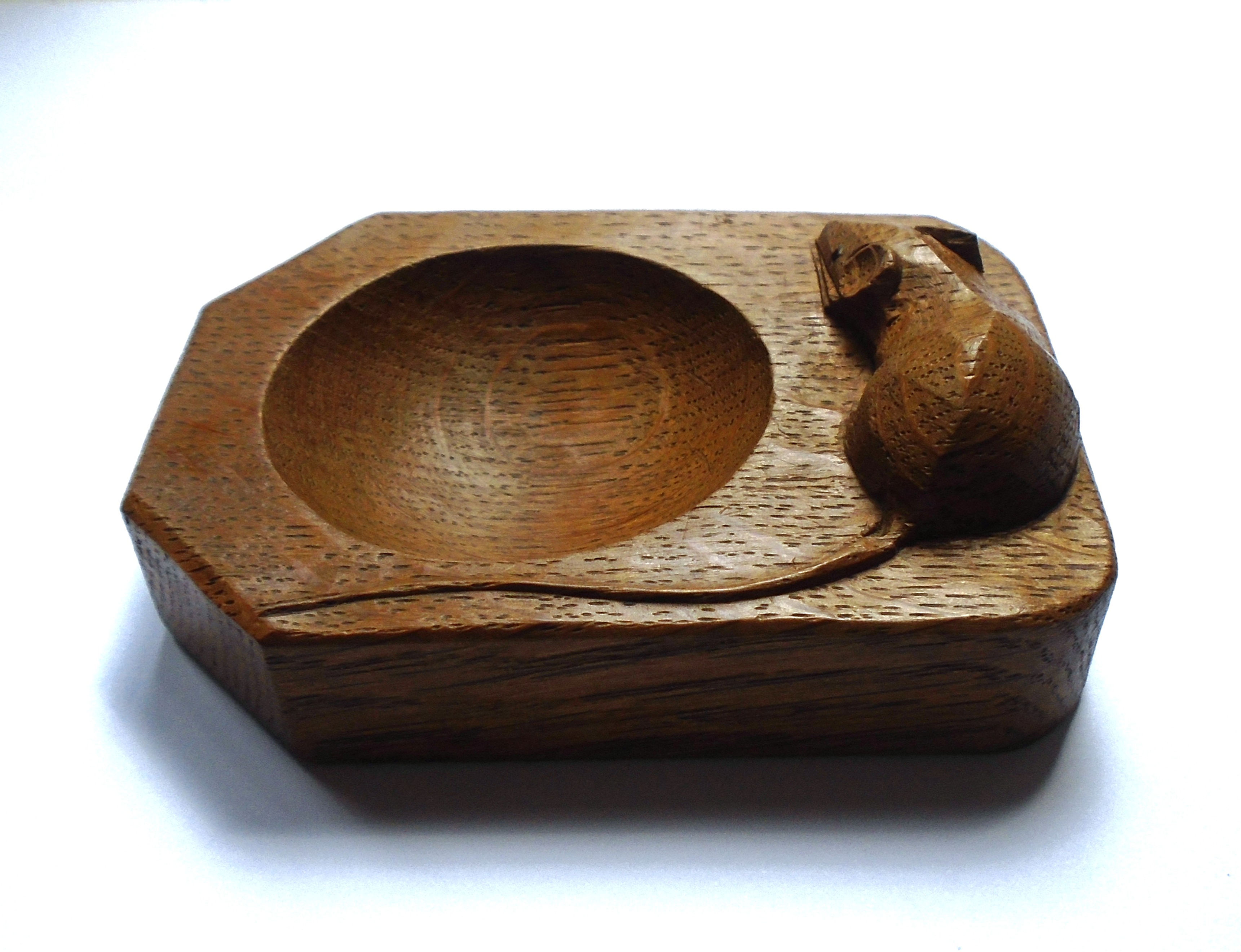 Robert 'Mouseman' Thompson Hand Carved Oak Pin Tray / Trinket Dish