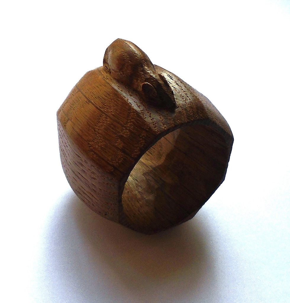 Thumbnail: Vintage Robert 'Mouseman' Thompson Napkin Ring. 4.5cm. Circa 1960