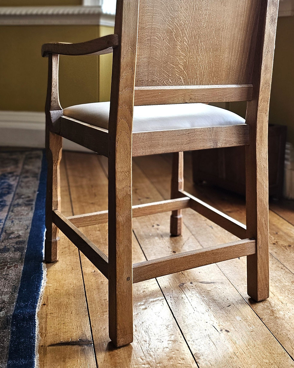 Thumbnail: Mouseman Craftsman. Don 'Foxman' Craven Yorkshire Rose Armchair