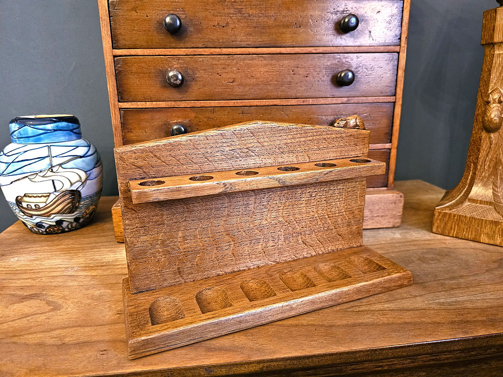 Thumbnail: Rare Early Robert 'Mouseman' Thompson Pipe Rack