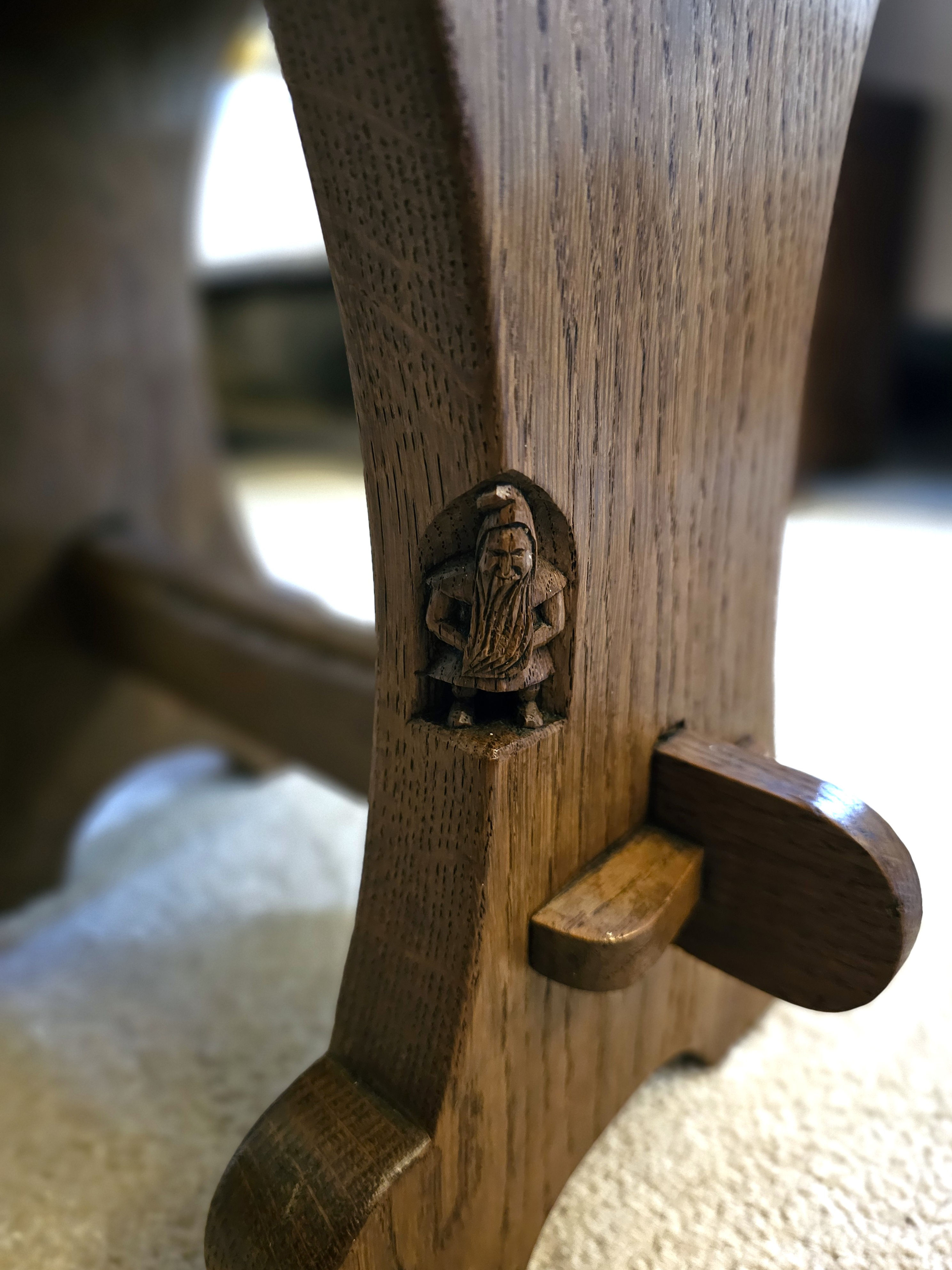Mouseman Interest. Thomas 'Gnomeman' Whittaker Stool / Side Table.