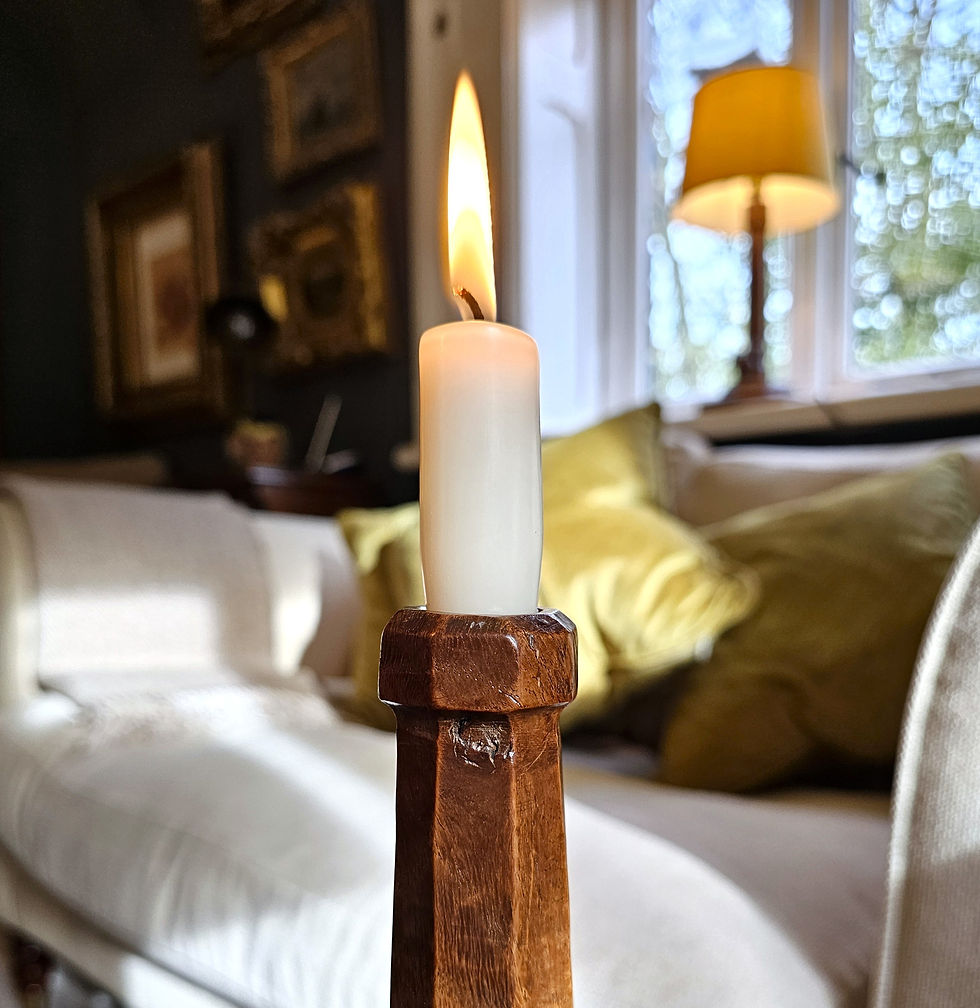 Thumbnail: Rare Early Robert 'Mouseman' Thompson Candlesticks