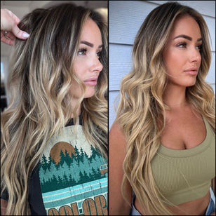 Balayage Highlights on dark hair 