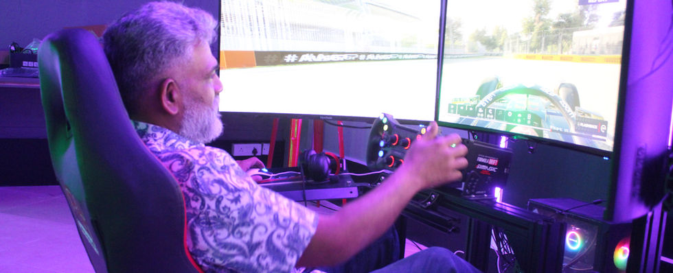 F1 Forza triple monitor racing simulator setup Gamers Guild Banjara Hills Hyderabad