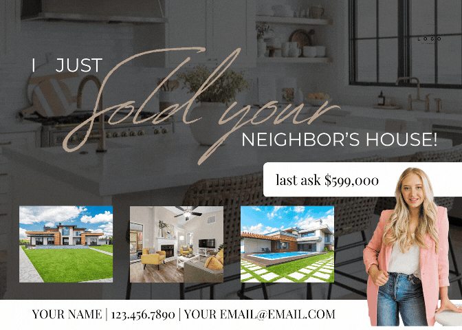 Just Sold Your Neighbors House Postcard  RE Social Club.gif