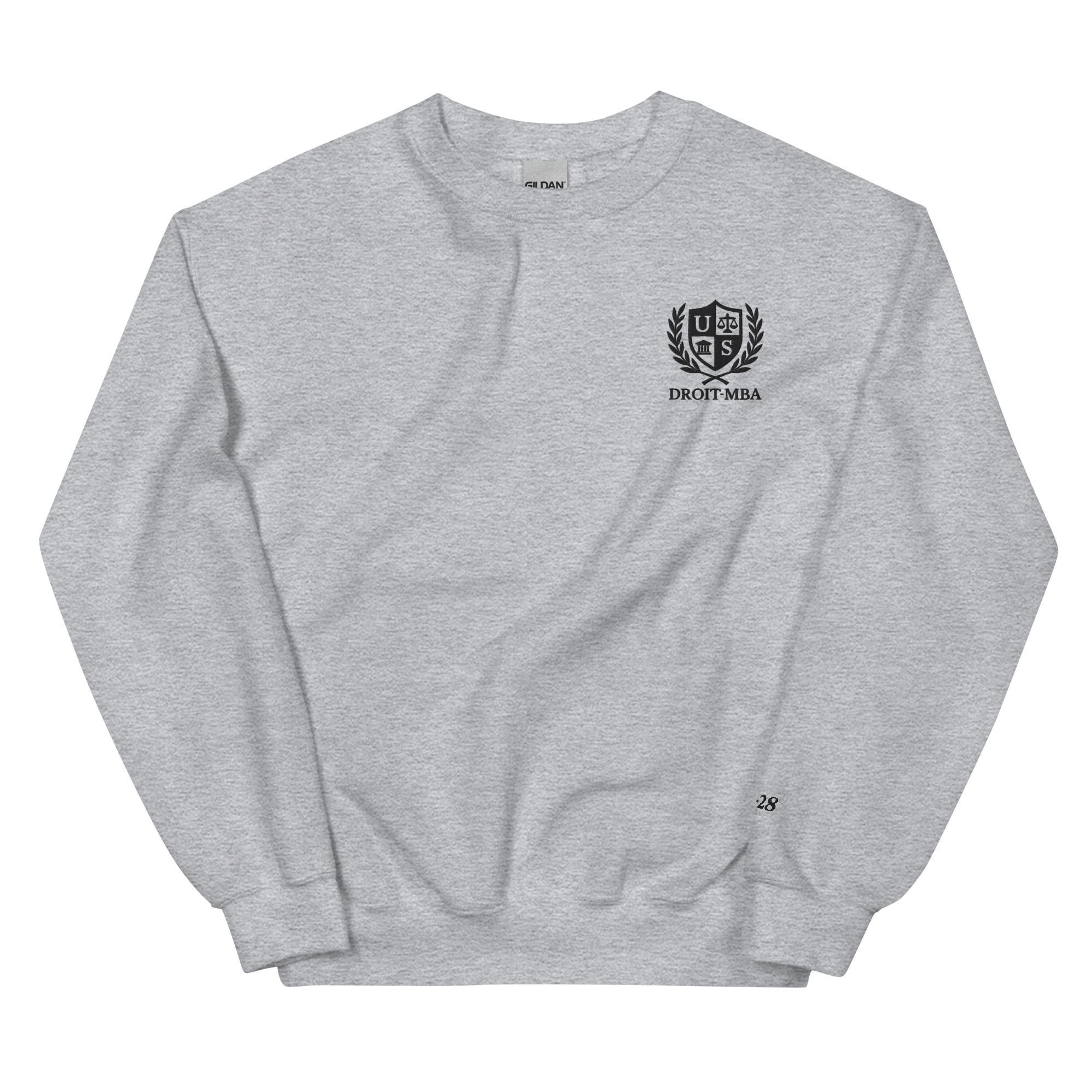 Crewneck Droit-MBA brodé noir