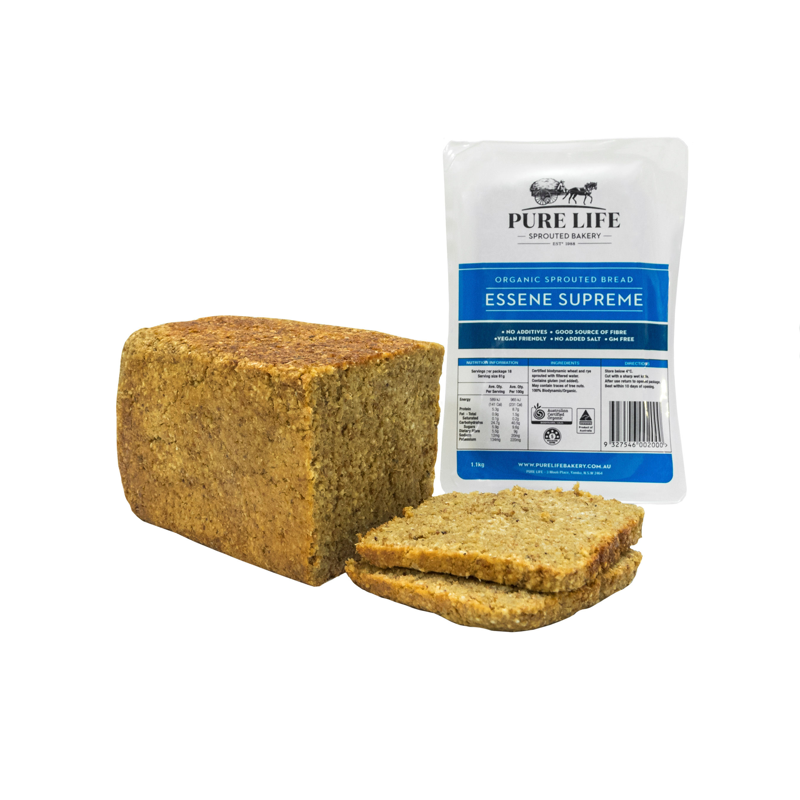 Pure Life Sprouted Bread - Essene Organic Loaf 1.1kg
