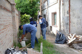 Trabajo sanitario en terreno
en el barrio Sagrado Corazón