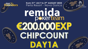 🇮🇹 Matteo Fortunato al comando dei 68 qualificati al Day1A special price di ReMida Poker Team 