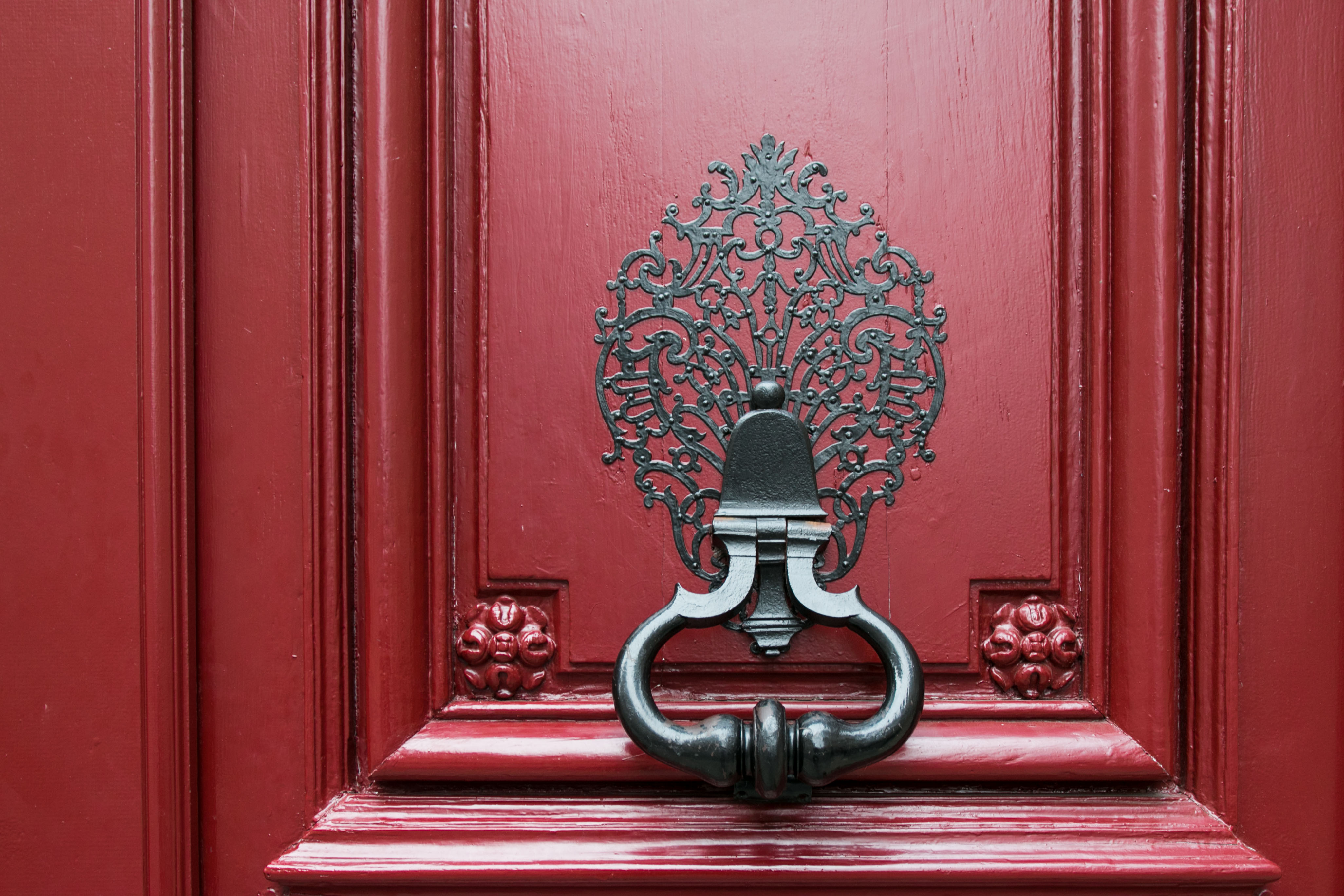 Parisian Red Door Knocker