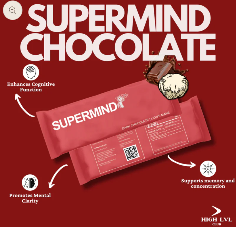 Supermind Chocolate: Enhances cognitive function and promotes mental clarity