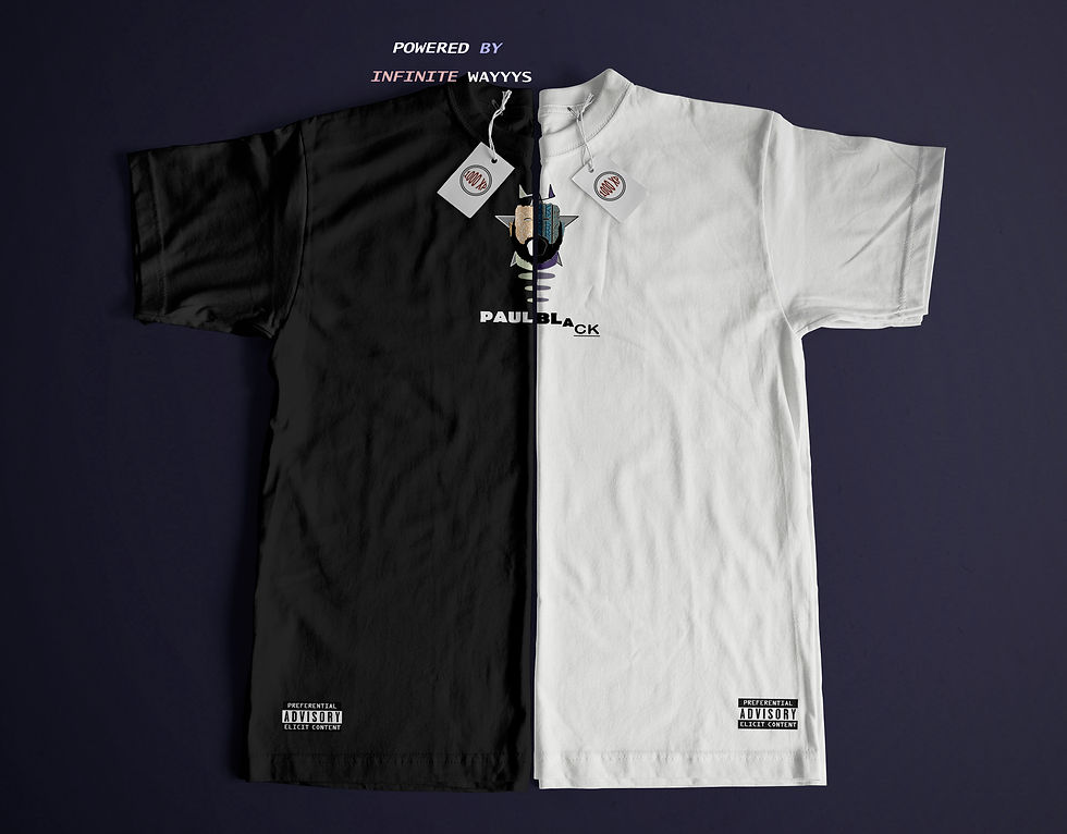 Black and white t-shirt design, INFINITY WAVES