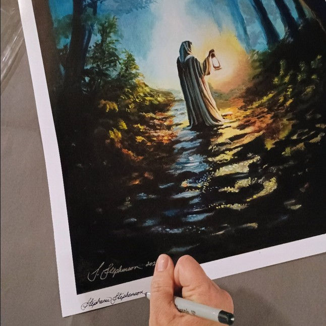 Thumbnail: A Light in the Darkness – Psalm 119:105 (Hand-Signed Print)
