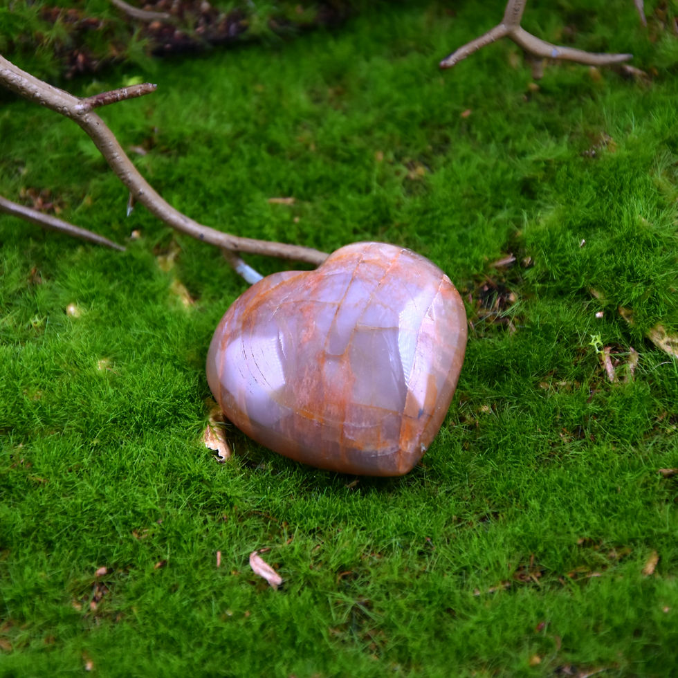 Peach Moonstone Heart