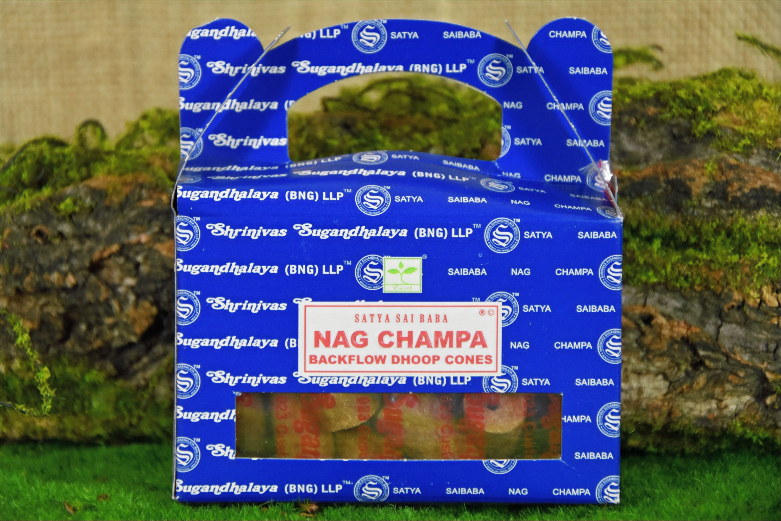 Box of 24 Nag Champ Backflow Incense Cones by Satya