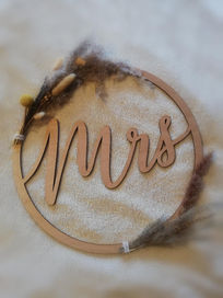 Mr and Mrs Schild Dekoverleih Boho Stuhlkranz