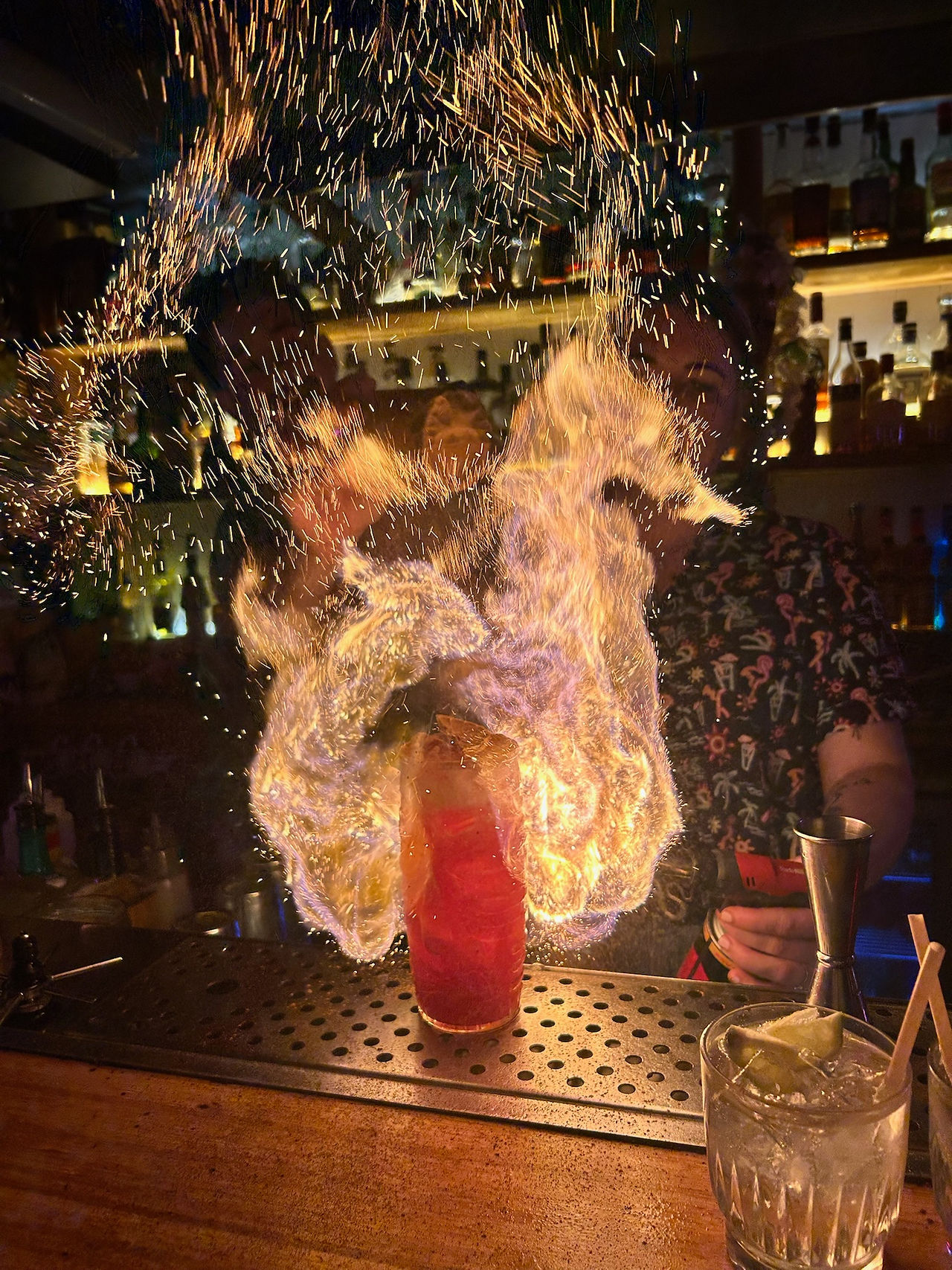 Bartender showing off