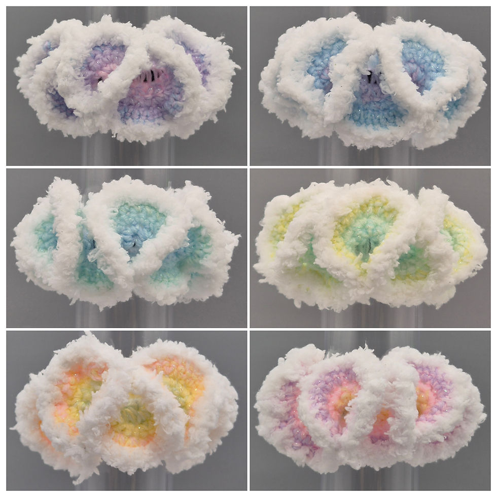 Crocheted Fluffy Ruffle Hair Scrunchie