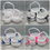 Thumbnail: White crochet baskets with coloured ribbon