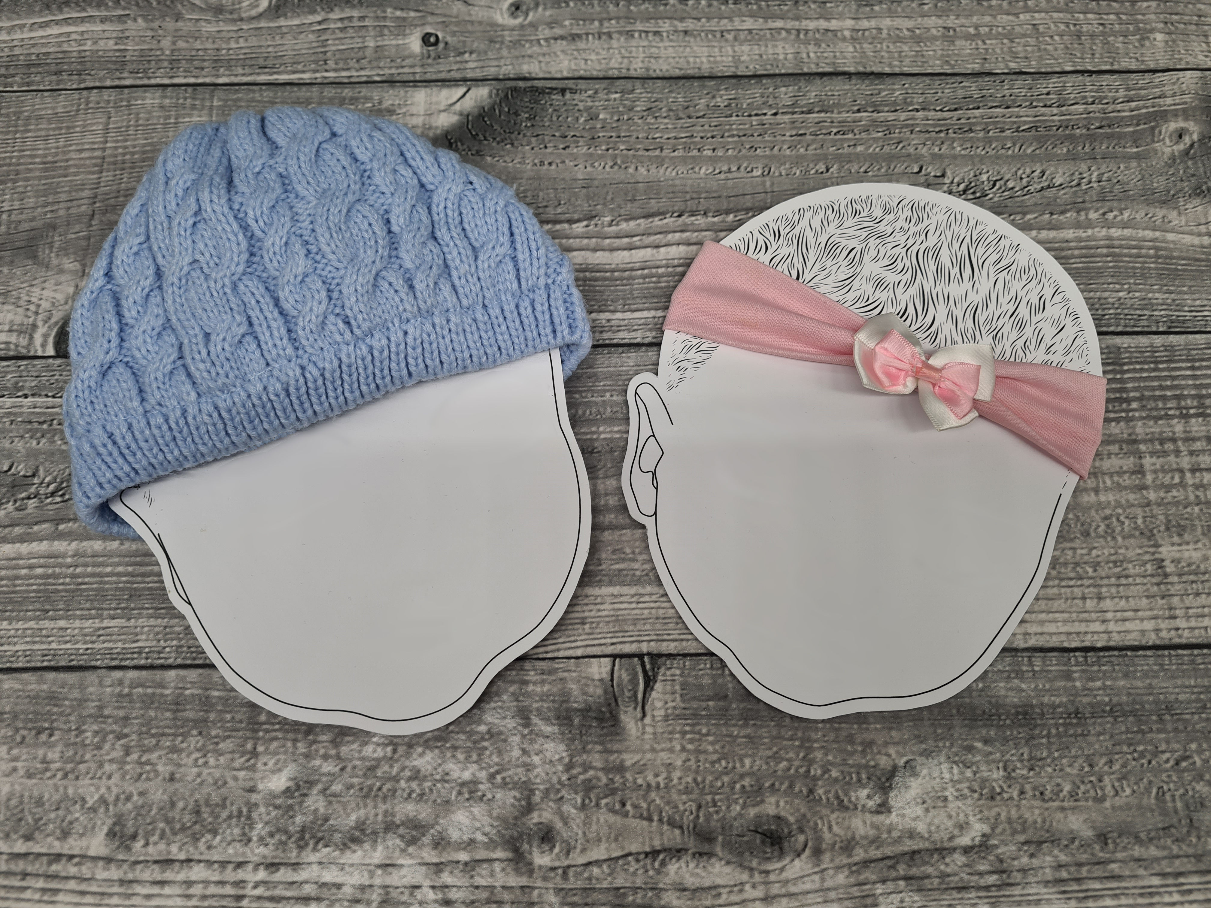 Faceless Newborn Hat or Headband Display Cards