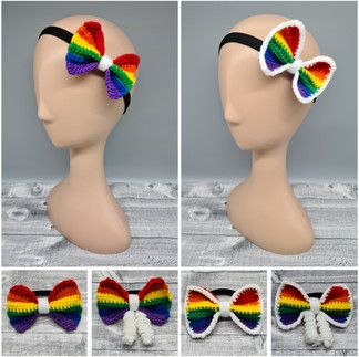 Crochet Rainbow Hair Bows
