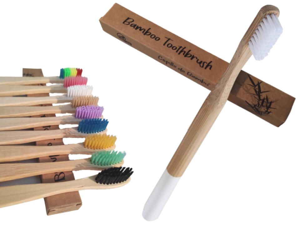 Miniatura: Cepillo de Dientes de Bambú Cerdas Suaves Varios colores
