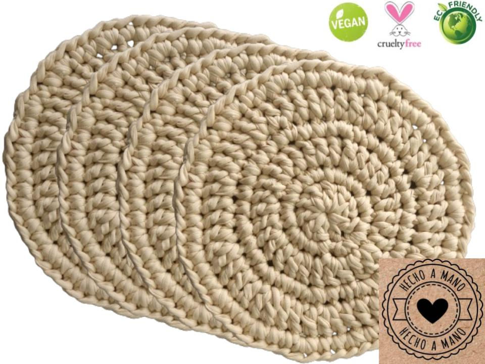 Miniatura: Individuales Artesanales Hechos a Mano 30cm Color Beige