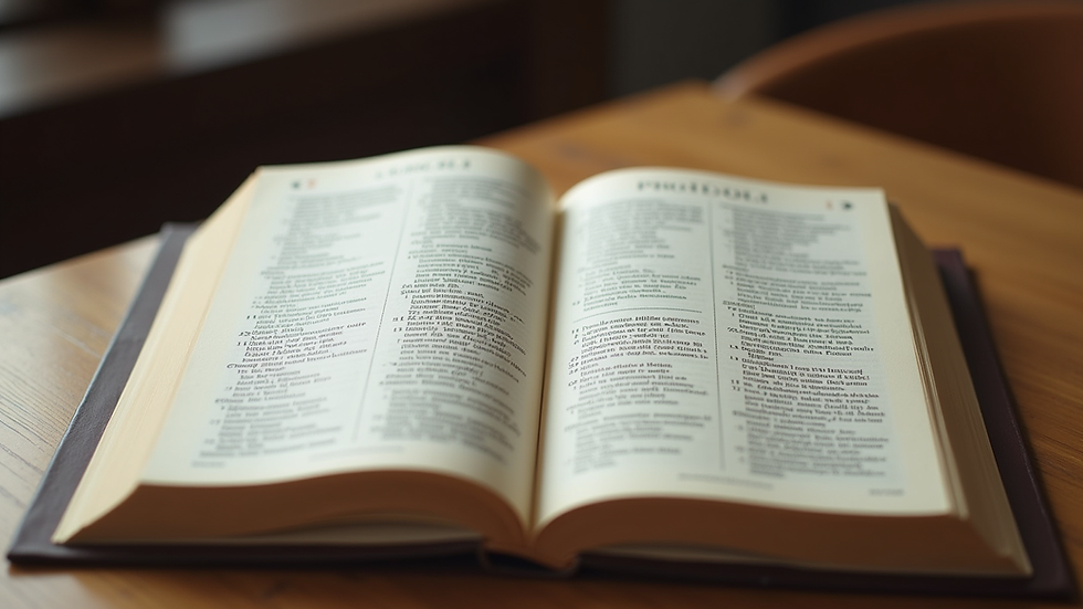 Close-up view of an Italian phrasebook open on a wooden table