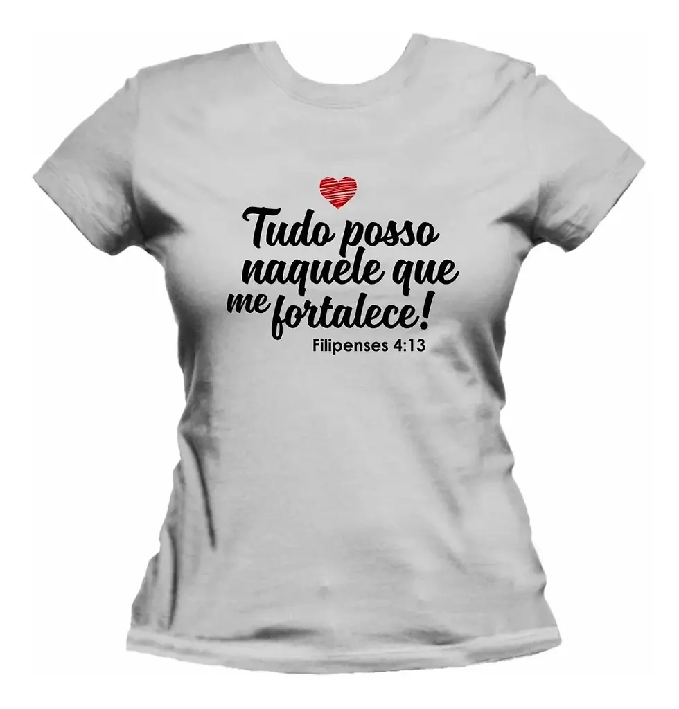 Miniatura: Camiseta Fé Evangélica Gospel Frases Bíblicas Baby Look