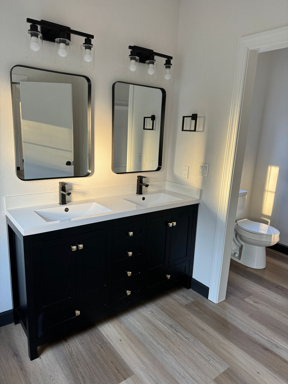 Vanity and sink installation