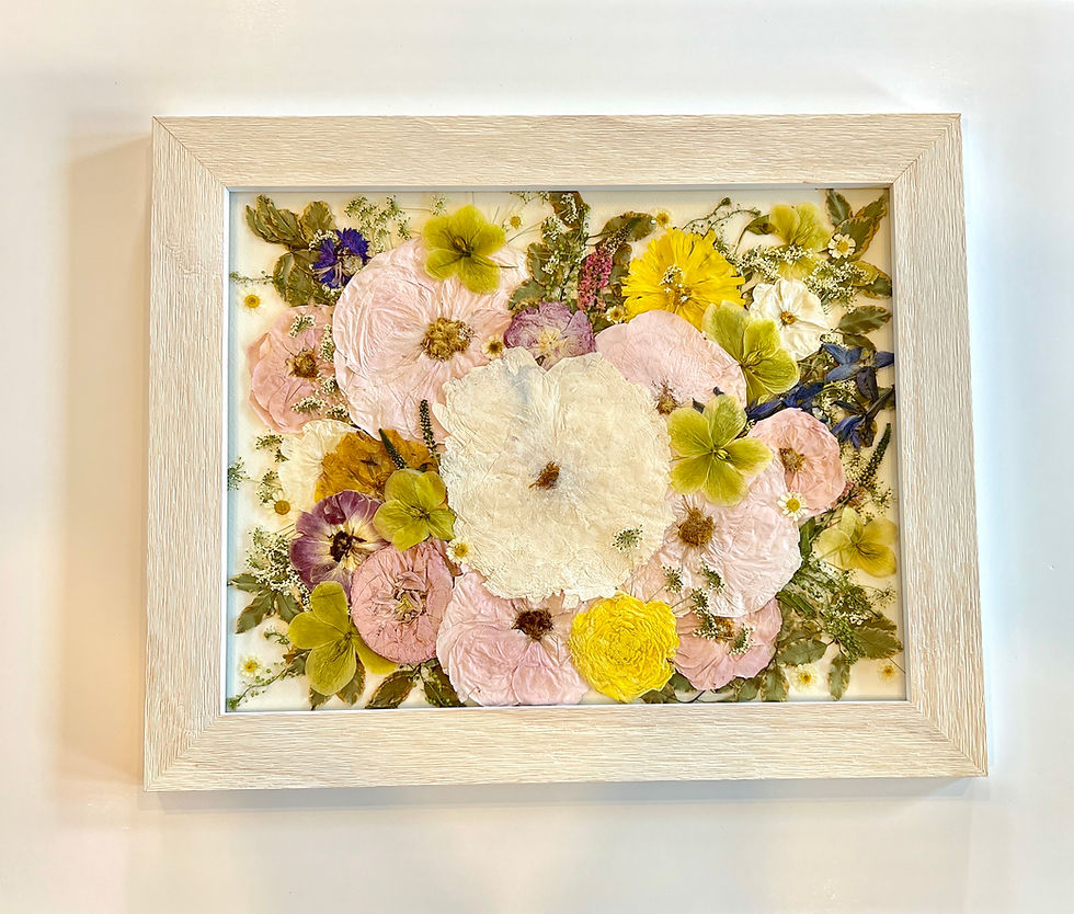 Thumbnail: Custom Pressed Floral Distressed White Frame with White Background