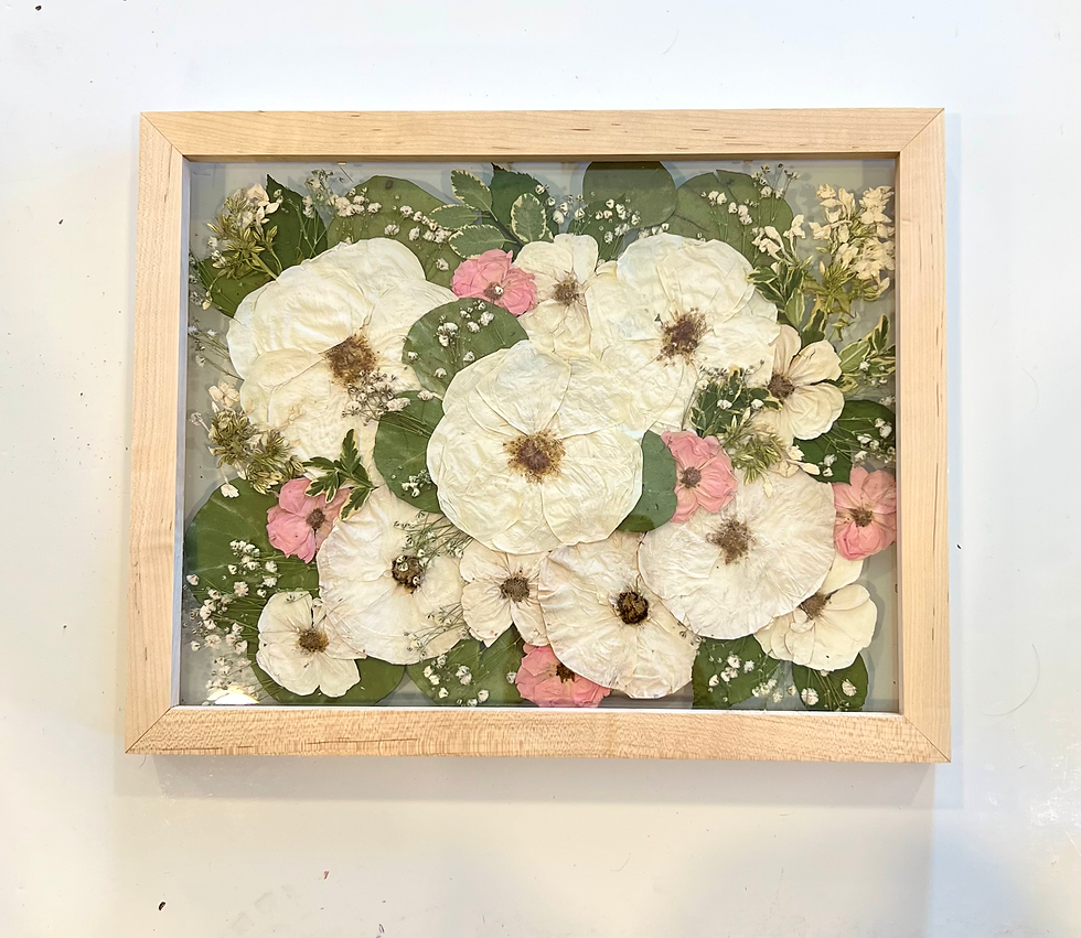Thumbnail: Custom Pressed Floral Maple Float Frame