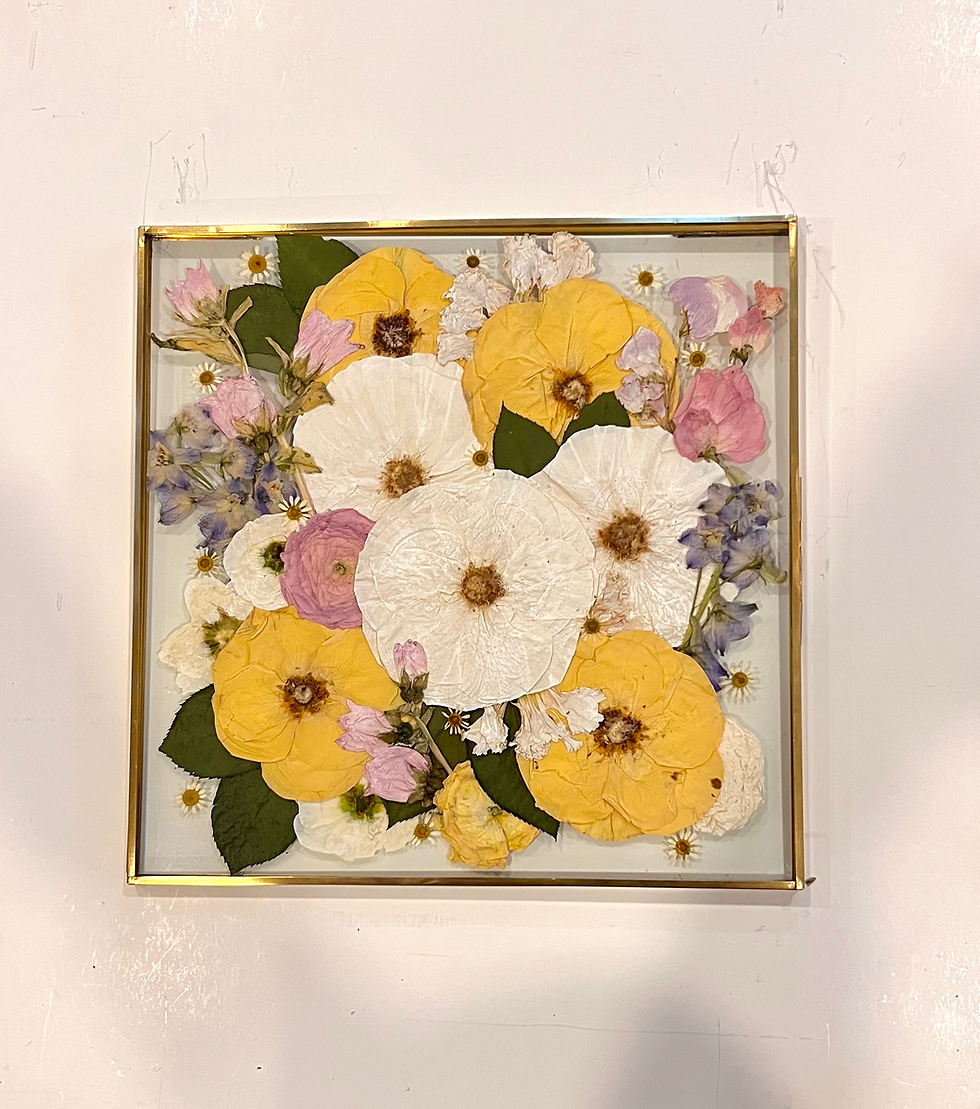 Thumbnail: Pressed Roses In Brass Frame