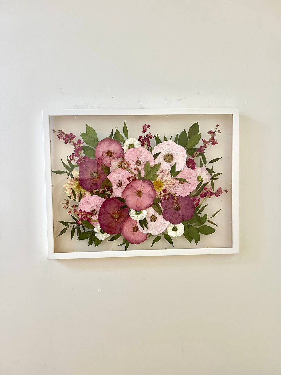 Floral White Float Frame