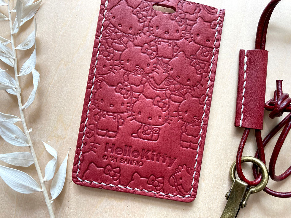 縮圖：Hello Kitty 直身密舖圖案證件套｜皮革DIY材料包｜Sanrio x 港產皮革 聯乘系列