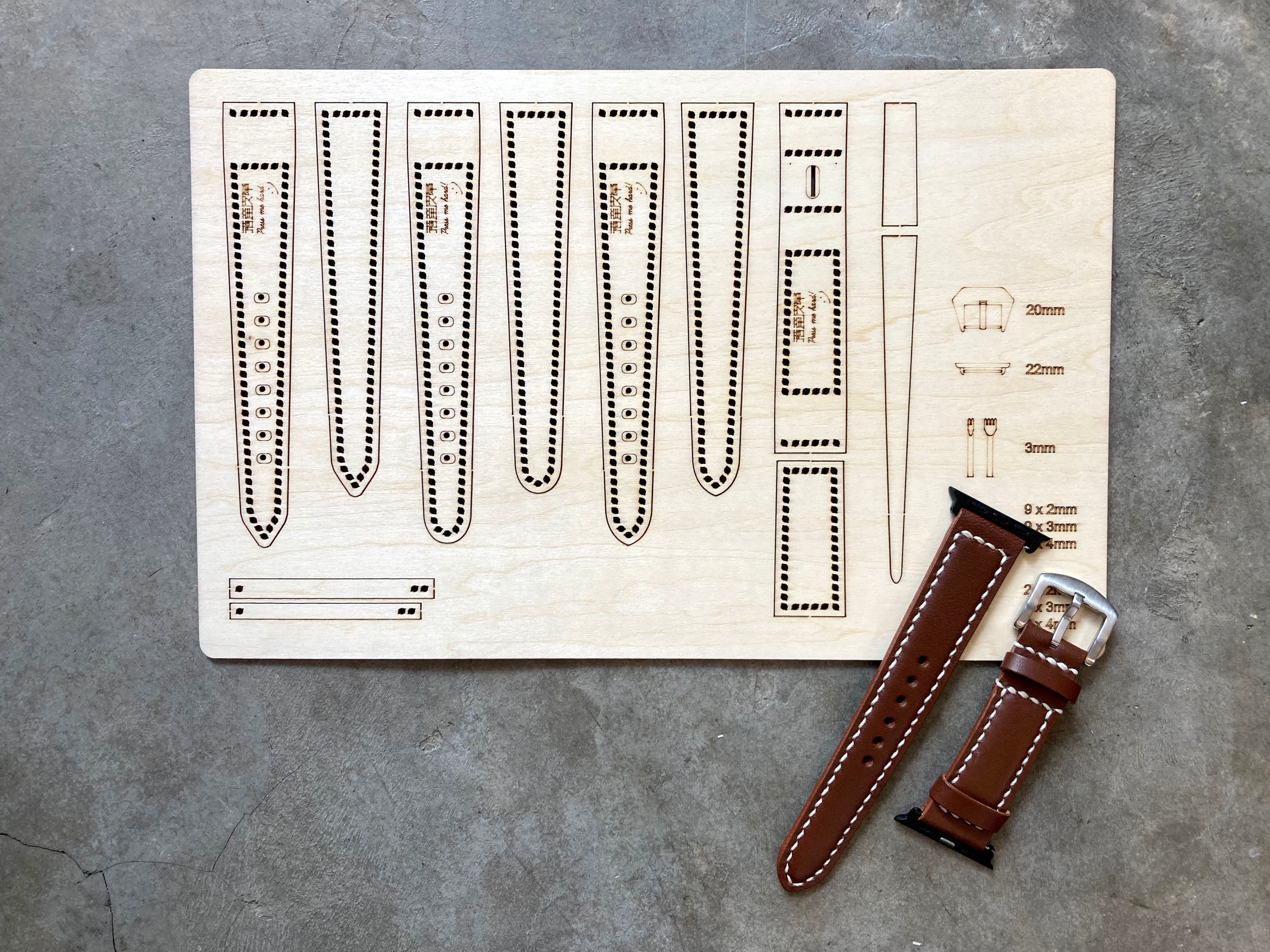 【包剪揼】22mm錶帶（共3款）｜木板紙樣（適合Apple Watch 38/40mm適用）