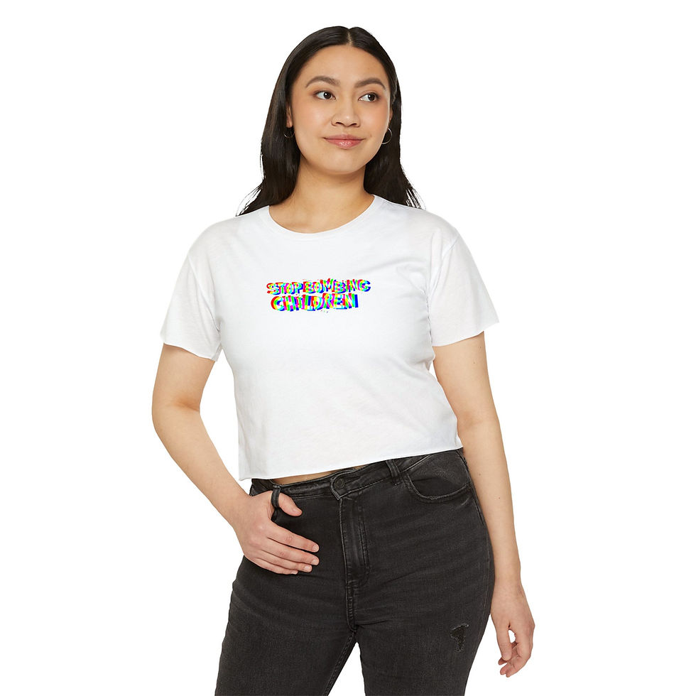 Thumbnail: Stop Bombing Children Crop Top