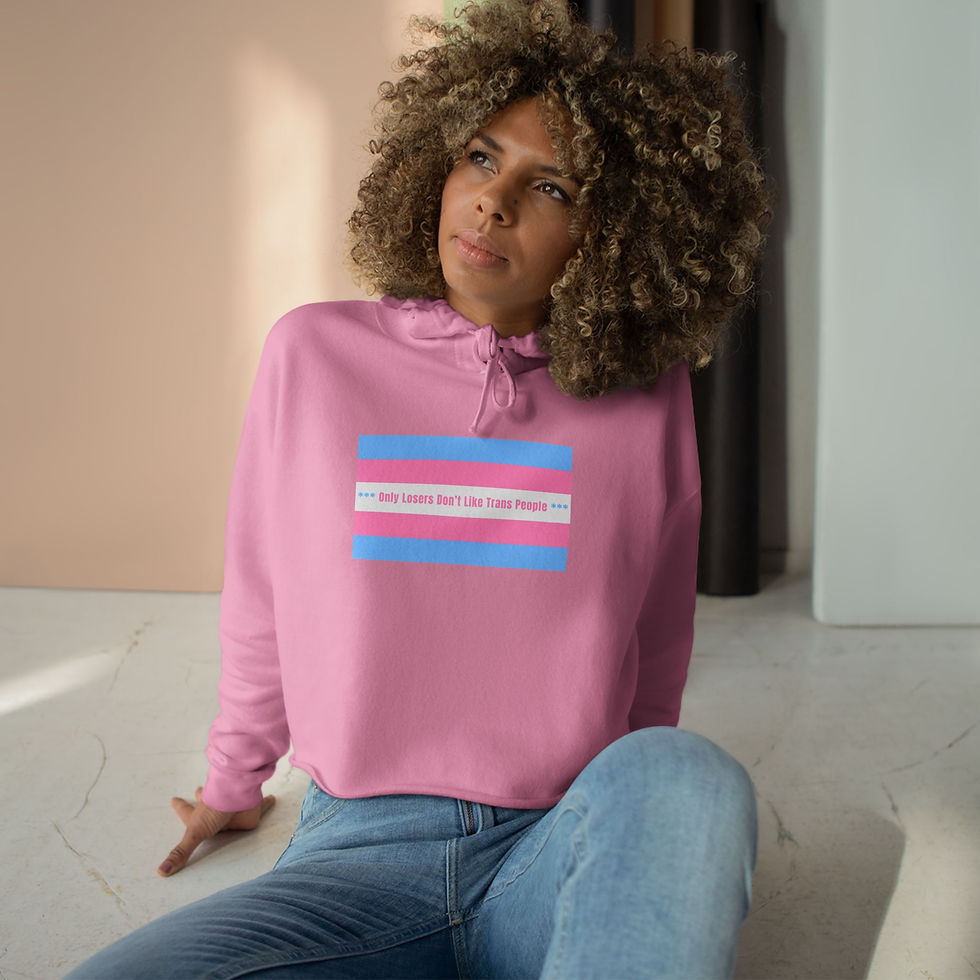 Thumbnail: Only Losers Don't Like Trans People Crop Hoodie
